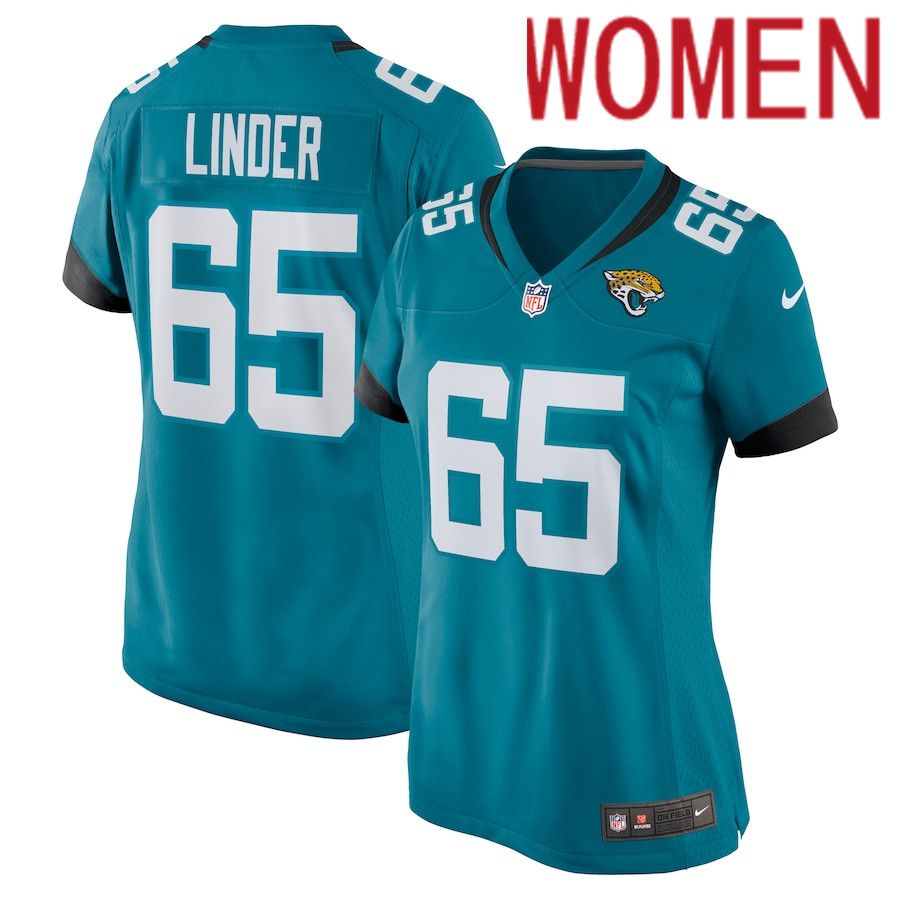 Women Jacksonville Jaguars #65 Brandon Linder Nike Green Nike Game NFL Jersey->women nfl jersey->Women Jersey